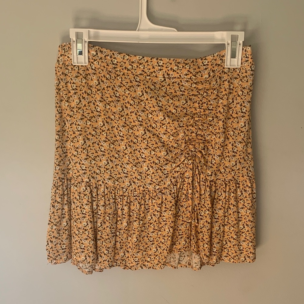 Wild Fable Yellow Floral Mini Skirt